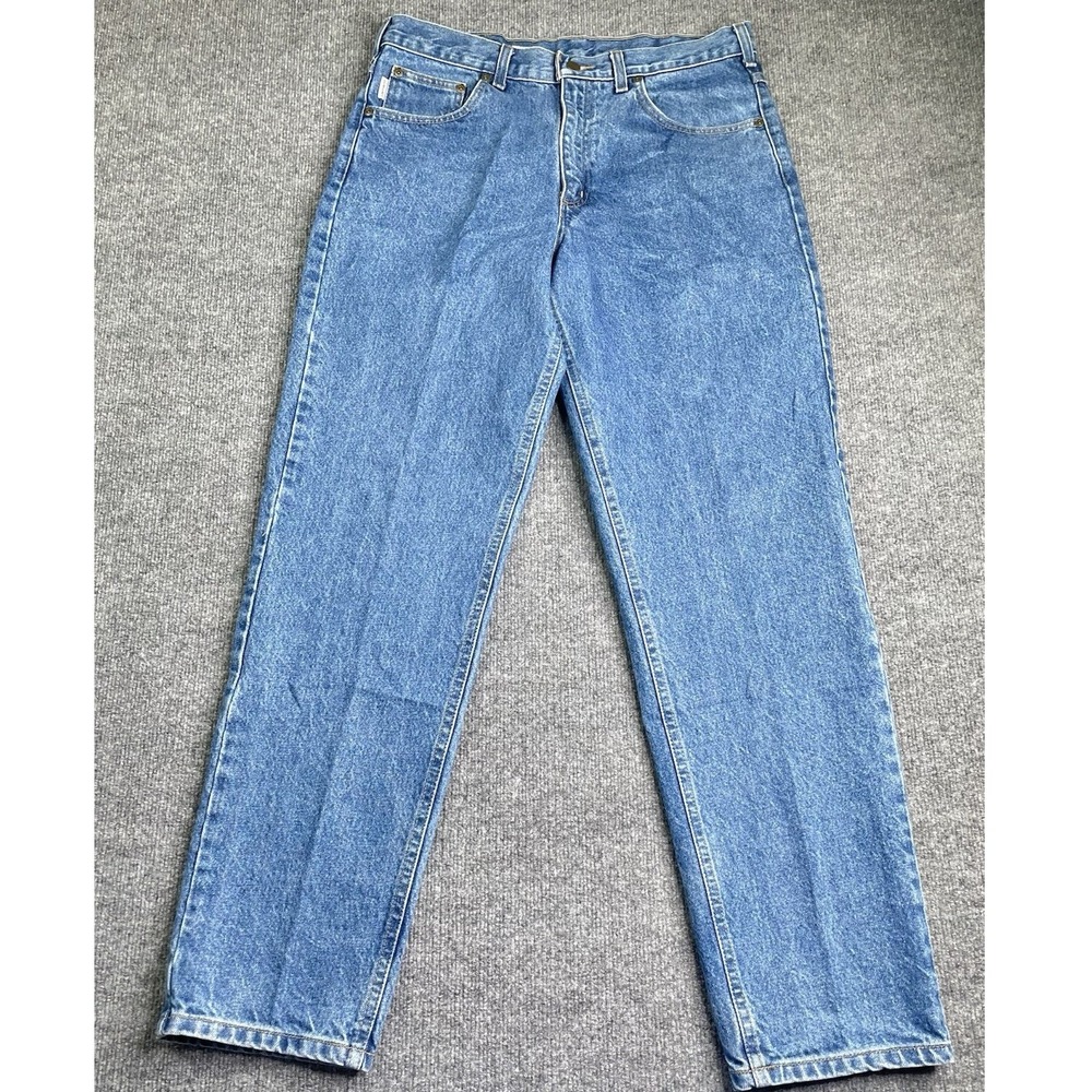 Carhartt B17 DST Jeans Mens 34x32 Blue Relaxed‎ Fit Straight Leg Denim